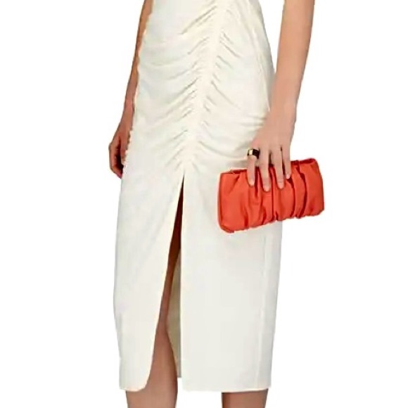 🌺🎉HP🎉🌺 NWT Staud Ruched Leather Bean Bag Blood Orange - Picture 11 of 16